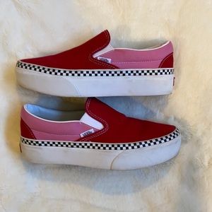 Vans color block platform slip ons
